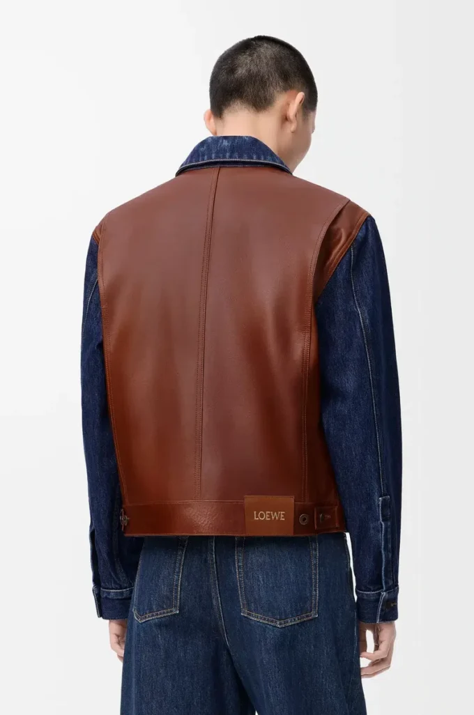 Denim ve nappa dana derisinden hibrit ceket Ham Denim