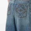 Denimden yapılmış varil kot pantolon Yıkanmış Denim
