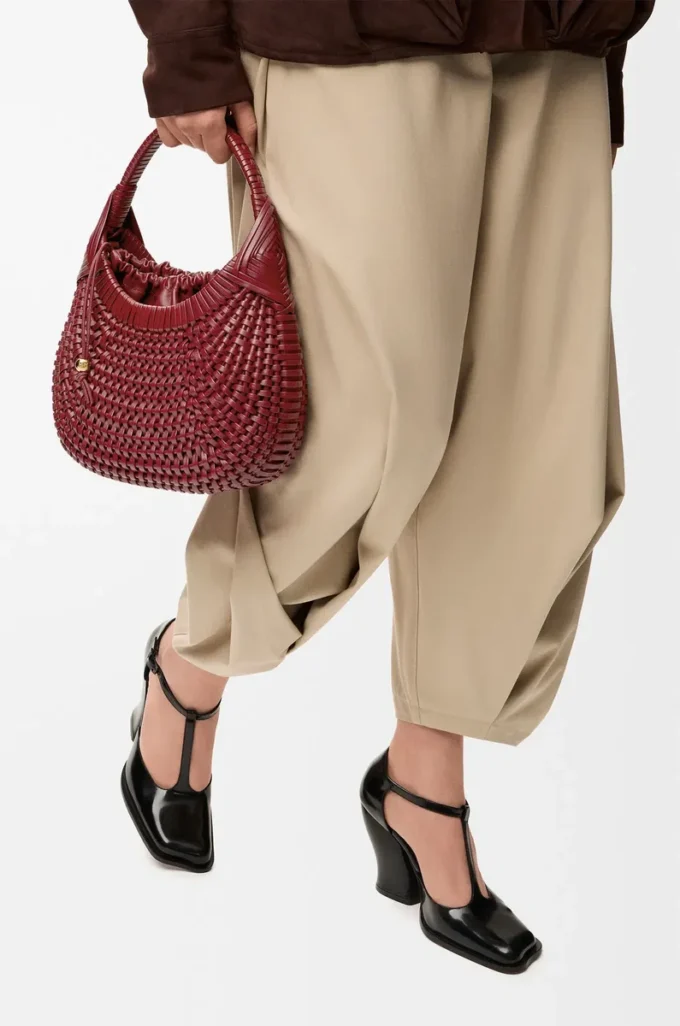 Deri Diamond hobo çanta Kiraz