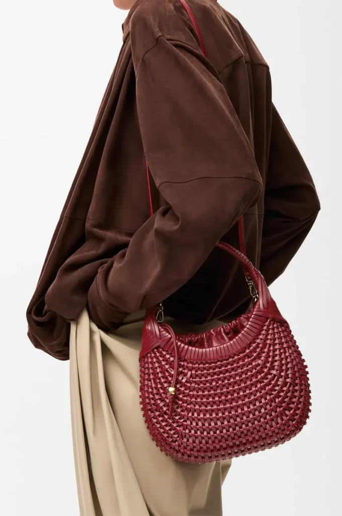 Deri Diamond hobo çanta Kiraz