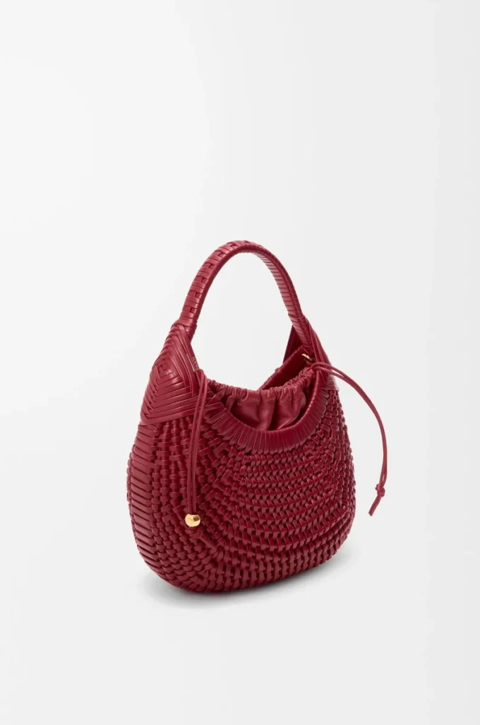 Deri Diamond hobo çanta Kiraz