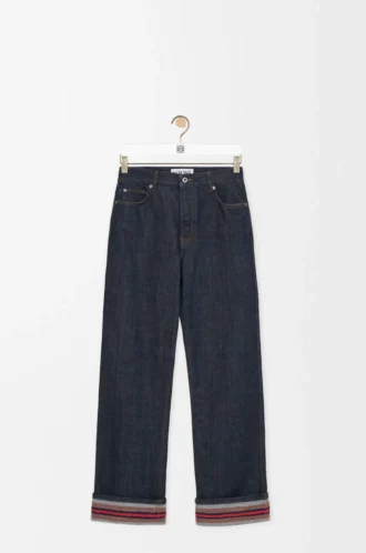 Dönüşlü kot pantolon Raw Denim/Mavi