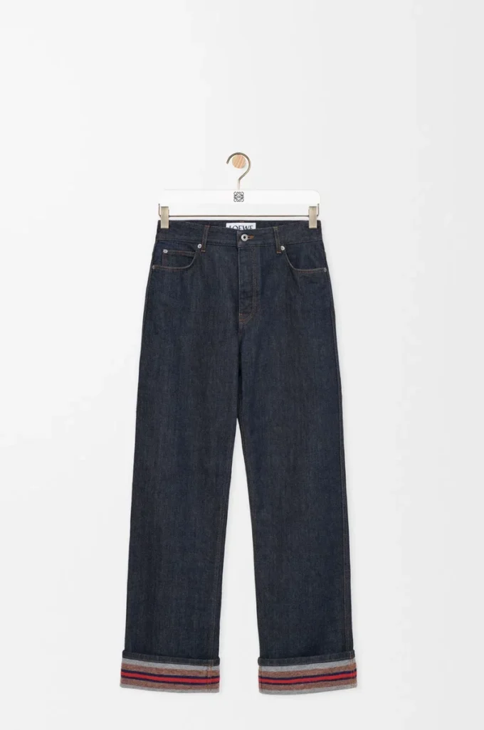 Dönüşlü kot pantolon Raw Denim/Mavi