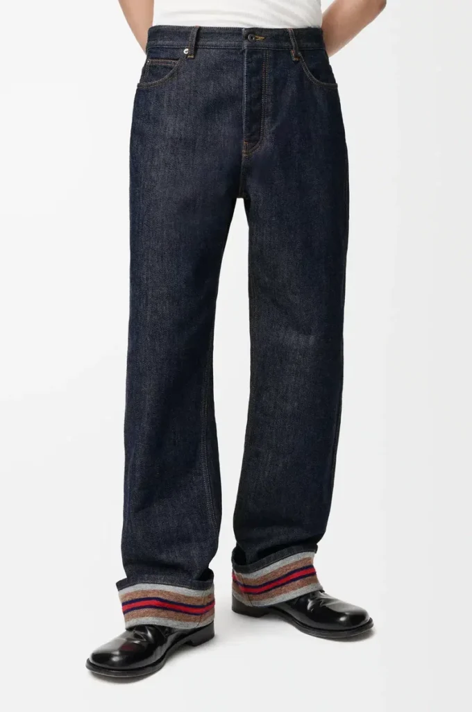 Dönüşlü kot pantolon Raw Denim/Mavi