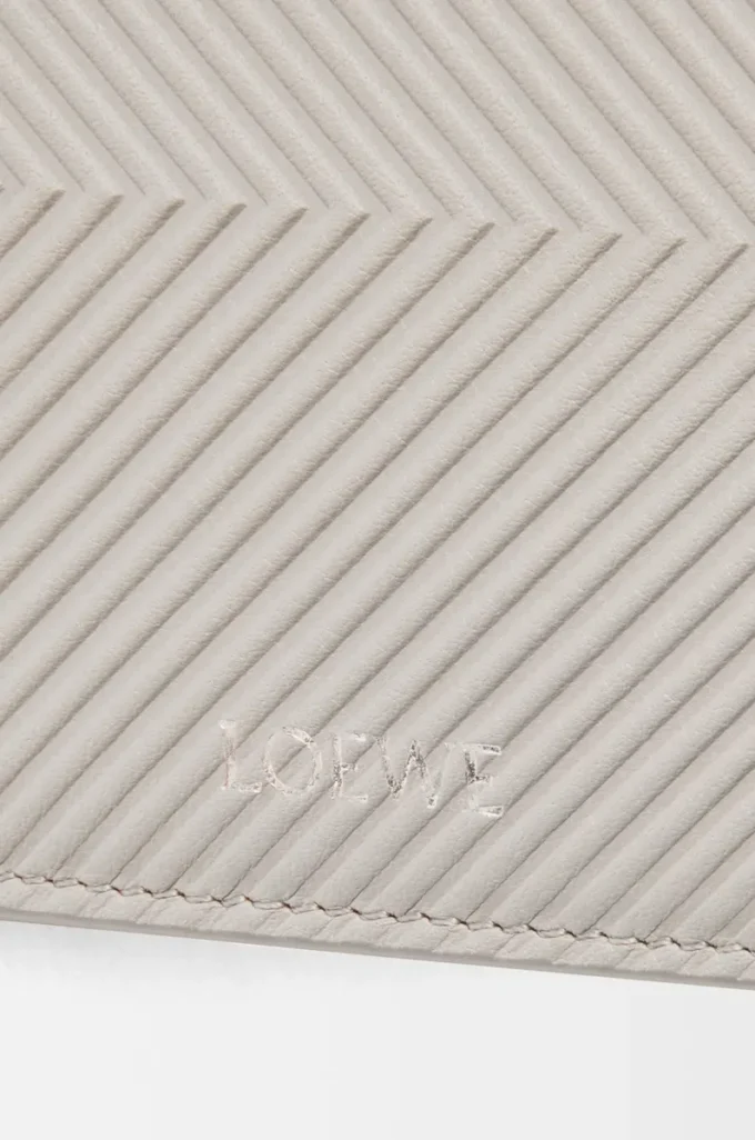 Dokulu klasik dana derisinden çift katlı bozuk para cüzdanı Shell Grey