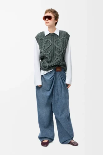 Drapeli kot pantolon, indigo mavisi
