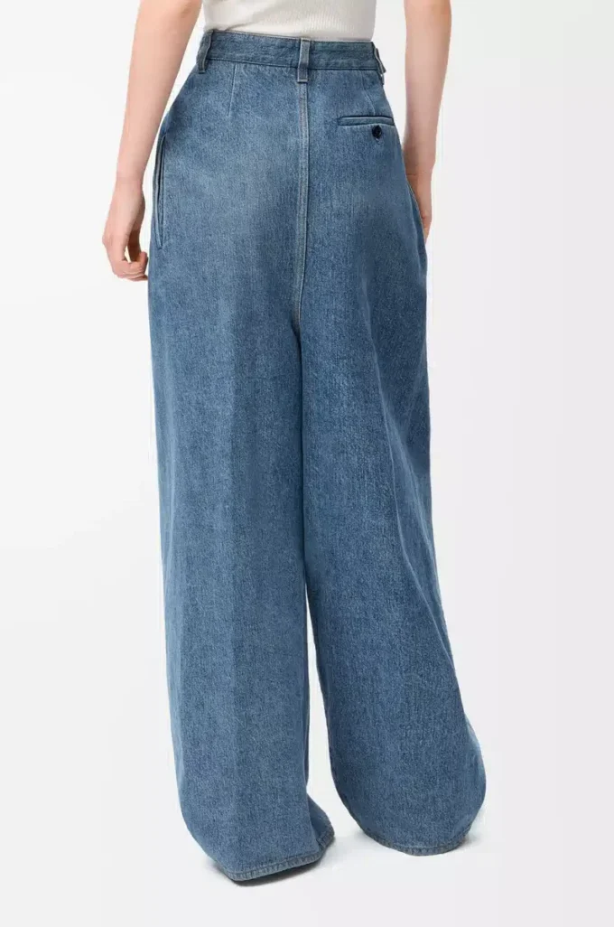 Drapeli kot pantolon, indigo mavisi