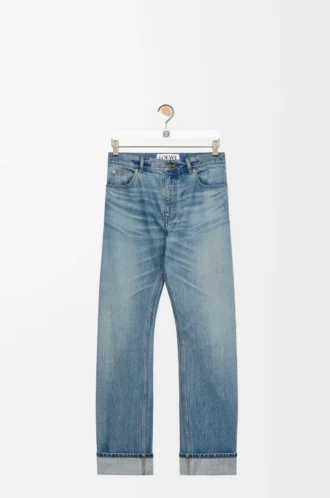 Düz paça kot pantolon Vintage Mavi