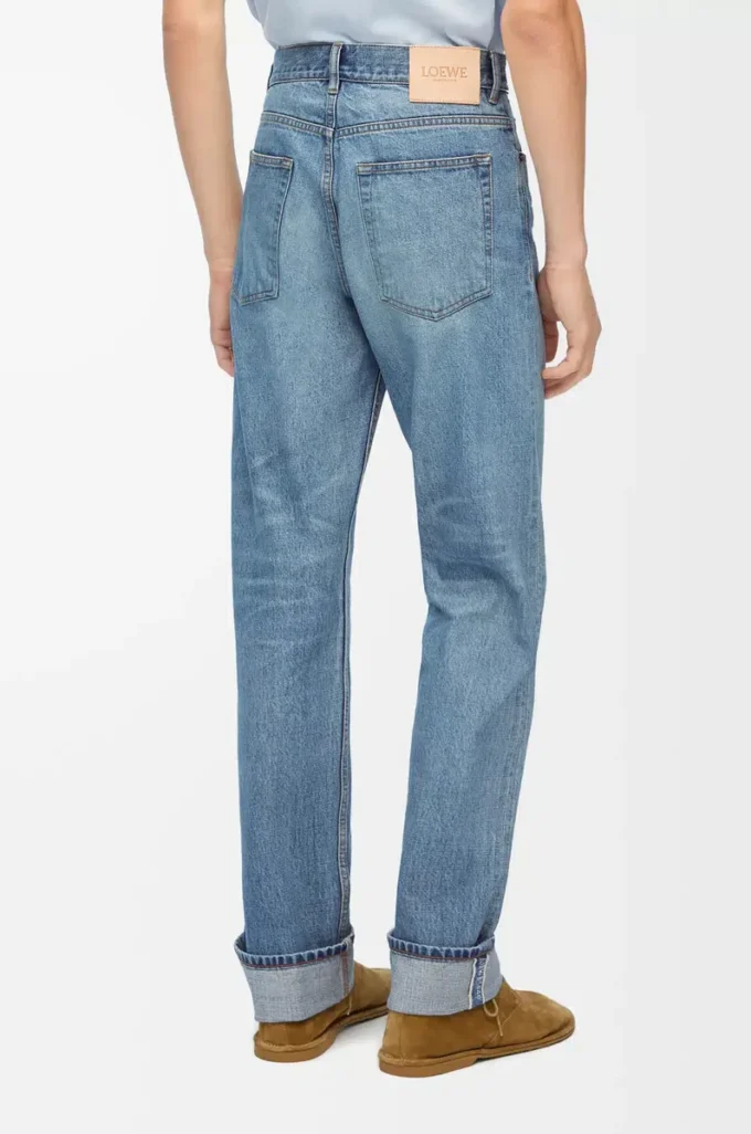 Düz paça kot pantolon Vintage Mavi