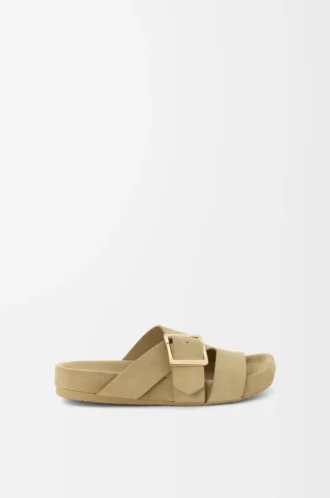 Ease Buckle süet slayt Sahara