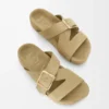 Ease Buckle süet slayt Sahara
