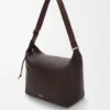 Esnek damarlı dana derisinden Cubi crossbody çanta Oxblood