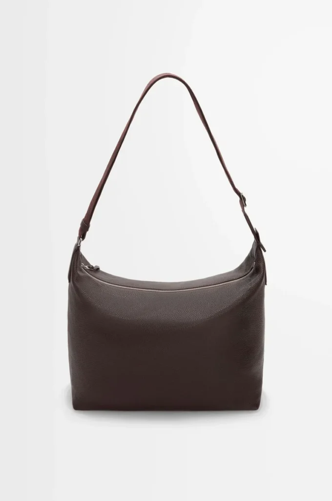 Esnek damarlı dana derisinden Cubi crossbody çanta Oxblood