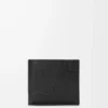 Esnek damarlı dana derisinden üretilmiş Puzzle bifold cüzdan Siyah