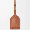 Esnek, pürüzsüz dana derisi ve jakarlı Tan rengi Cubi Crossbody çanta