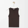 Esnek viskon anagram tank top Kahverengi