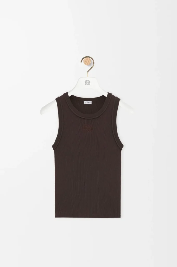 Esnek viskon anagram tank top Kahverengi