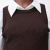 Esnek viskon anagram tank top Kahverengi