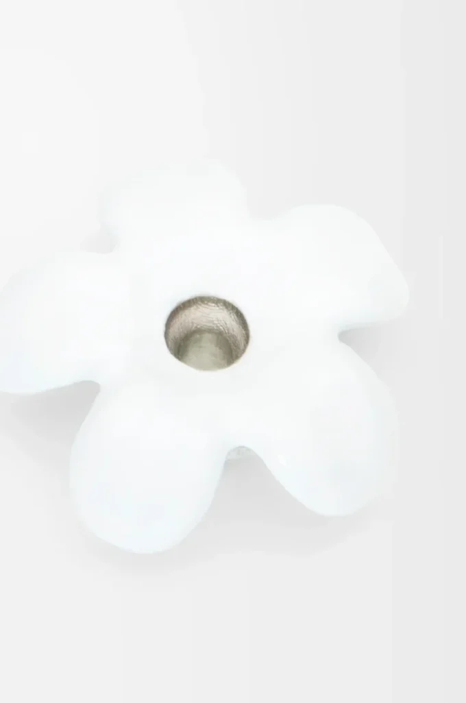 Flower Hat kolye ucu, gümüş/beyaz