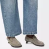 Fırçalanmış süet haki yeşili Campo loafer