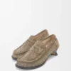 Fırçalanmış süet haki yeşili Campo loafer