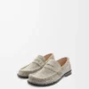 Fırçalanmış süet haki yeşili Campo loafer
