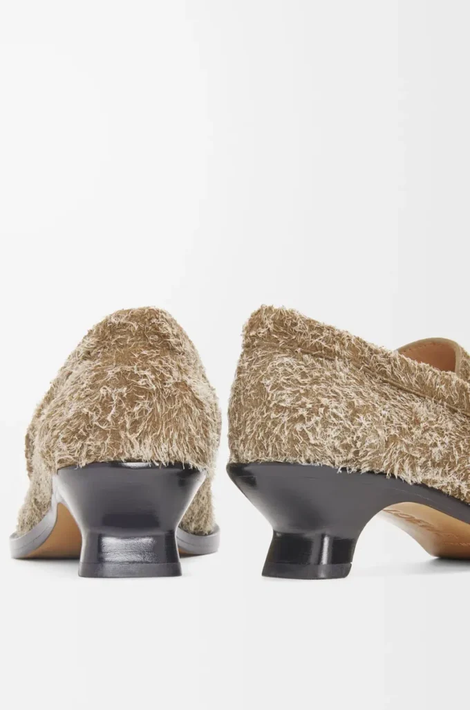 Fırçalanmış süet haki yeşili Campo loafer