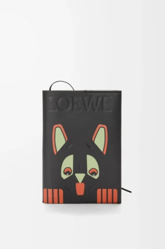 Futurist Cat deri defter Siyah/Çok renkli