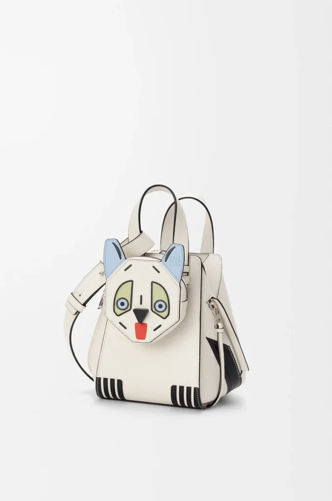Futurist Cat kompakt Hammock çanta, klasik dana derisi, Soft White