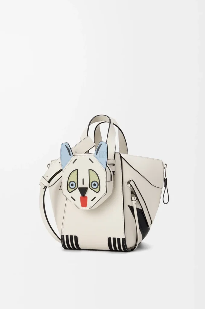Futurist Cat kompakt Hammock çanta, klasik dana derisi, Soft White