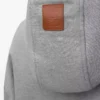 Geniş kesim pamuklu gri melanj kapüşonlu sweatshirt