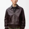 Geyik derisinden üretilmiş Aviator ceket, Oxblood rengi