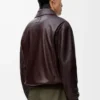 Geyik derisinden üretilmiş Aviator ceket, Oxblood rengi