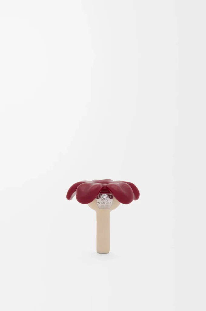 Gümüşten yapılmış Flower Seat kolye ucu Gümüş/Bordo