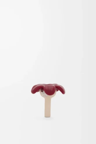 Gümüşten yapılmış Flower Seat kolye ucu Gümüş/Bordo