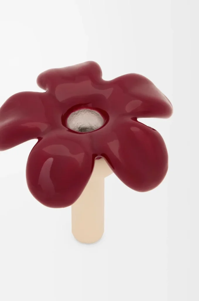 Gümüşten yapılmış Flower Seat kolye ucu Gümüş/Bordo