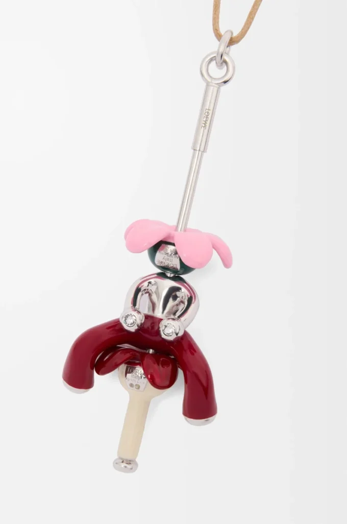 Gümüşten yapılmış Flower Seat kolye ucu Gümüş/Bordo