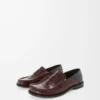 Kabartmalı dana derisi ve nappa kuzu derisinden üretilmiş Campo flap arka loafer Koyu Kahverengi/Siyah