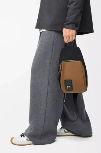 Kanvas ve süetten Flex sling Siyah/Koyu Altın