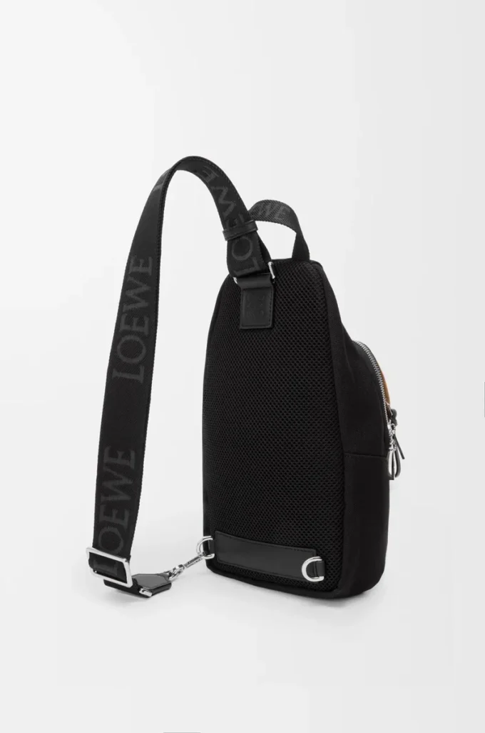 Kanvas ve süetten Flex sling Siyah/Koyu Altın