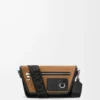 Kanvas ve süetten mini Flex messenger Siyah/Koyu Altın