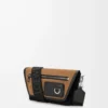 Kanvas ve süetten mini Flex messenger Siyah/Koyu Altın