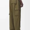 Kargo pantolon, pamuklu, haki yeşili