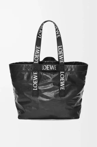 Kağıt dana derisinden Fold shopper Siyah