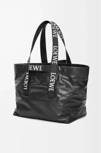 Kağıt dana derisinden Fold shopper Siyah