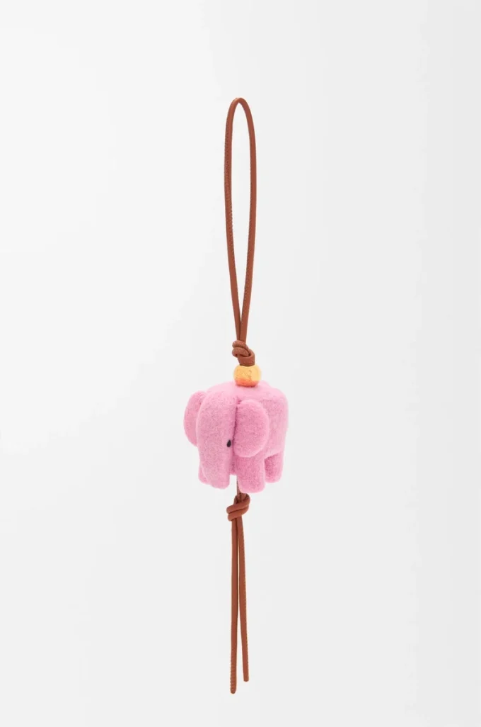 Keçe ve dana derisinden fil charm Candy