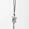 Keçe ve dana derisinden koala charm Light Grey/Black