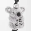 Keçe ve dana derisinden koala charm Light Grey/Black