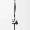 Keçe ve dana derisinden panda charm Siyah/Beyaz