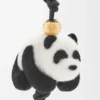 Keçe ve dana derisinden panda charm Siyah/Beyaz